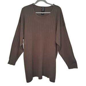 Jacques & Koko Brown Long Sleeved Sweater Tunic Dress Plus Size 18/20